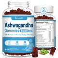 Ashwagandha Gummies 3000mg – Calm, Energy & Focus for Women & Men | Vegan, Non-GMO | 2-Pack 120ct