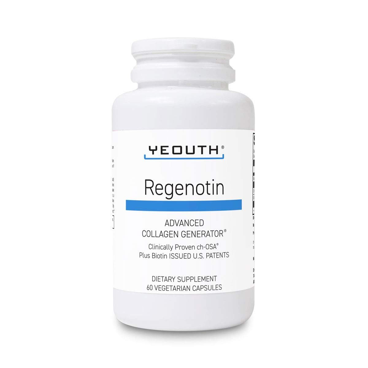 YEOUTH Regenotin Advanced Collagen Generator – Skin, Hair, Nails & Joints | ch-OSA® + Biotin | 60 Vegetarian Capsules