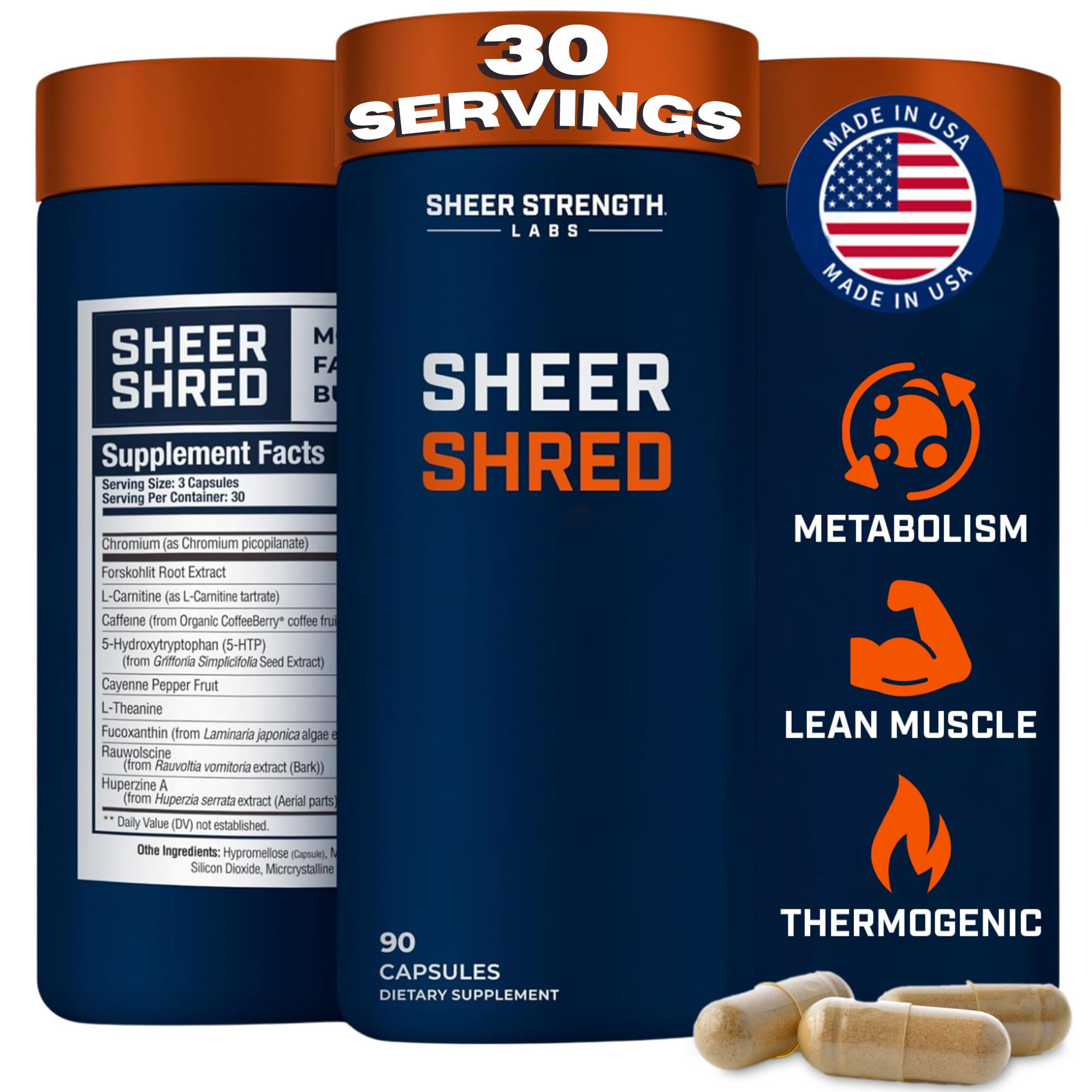 Sheer Shred – Thermogenic Fat Burner for Men | 90 Capsules