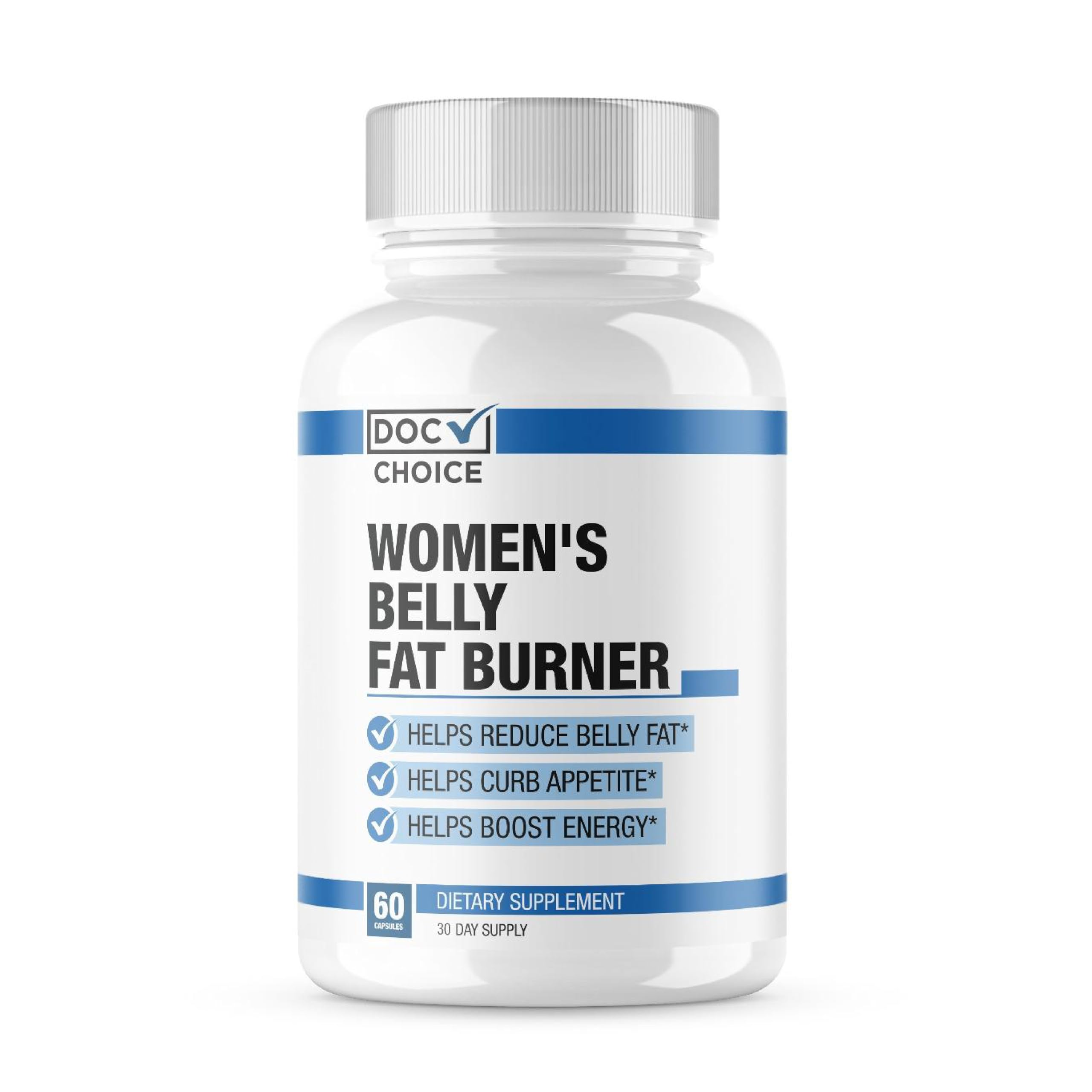 Doc Choice Women's Belly Fat Burner – Reduces Belly Fat, Curbs Appetite & Boosts Energy | 60 Capsules